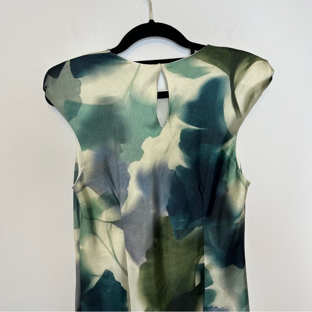 Zara Printed Satin Effect Midi Dress M - Picture 4 of 7